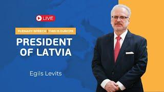 President of Latvia Egils Levits at the European Parliament