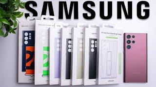 Entire Samsung S22 Ultra Case Lineup | Silicon & Leather Covers!