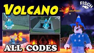 How to Find All Secret Codes in Fisch VOLCANO Update | Complete Ashfall Live Event (Roblox Fisch)