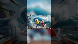 Sea Waves StormCats in Danger #shorts #cat #youtubeshorts