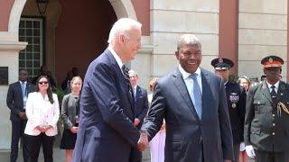 Biden attends welcome ceremony with Angolan counterpart in Luanda | AFP