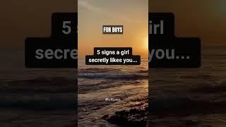 5 signs a girl secretly likes you... #shorts #girlfacts #dating #psychologyfacts