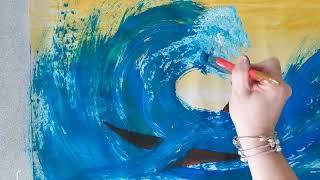 Hokusai " Great wave" Art tutorial. With Rebecca from make it or fake it.