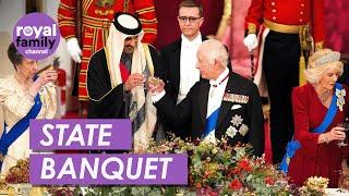 WATCH: Royal Family Hosts Sumptuous State Banquet for Emir of Qatar