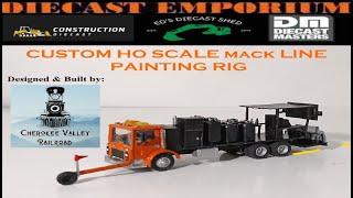 Custom HO Scale 1:87 DOT Highway Department Mack MR Line Painting Truck by Cherokee Valley Railroad