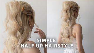 How To: Half Up Half Down Hair Tutorial  Simple Hairstyle for Medium - Long Hair