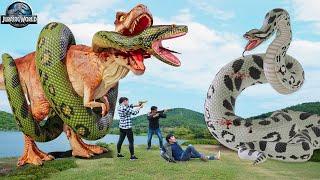 Last Blockbuster T-rex Attack | Anaconda vs T-rex | New Hollywood Movie (2023) | Dinosaur | Ms.Sandy