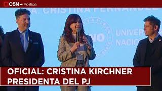 La JUNTA ELECTORAL proclamó a CRISTINA KIRCHNER como presidenta del PJ