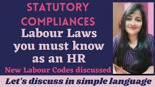 Labour Laws you must know as an HR | Statutory Compliances | HR  #labourlaw #hr #readytogetupdate