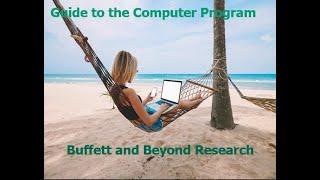 Guide to Computer Program: Most successful stock selection method ever.  Buffett and Beyond Research