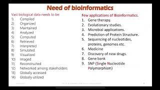 Bioinformatics Need and scope part2