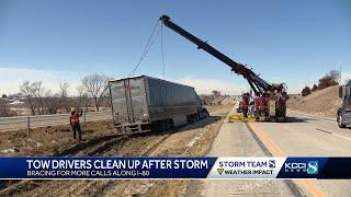 Blizzard aftermath: Tow trucks clear vehicles on Iowa interstates as another snowstorm looms