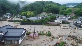 Kyushu flooding - Kyodo News drone footage - July 2017 - 3/4