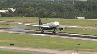 June 7, 2024 PLANE SPOTTING: Delta Flight 33 | LHR-ATL | Airbus A330-200 | Lands on 26R