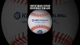 1분끝 2023년 한국프로야구 연봉순위 #shorts #연봉