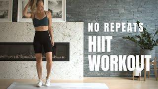 INTENSE No Repeats FAT BURNING HIIT // Strength + Cardio