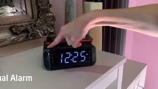 Groov-e Atlas, Alarm Clock Radio with USB & Wireless Charging