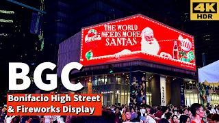 This is Christmas in Bonifacio High Street BGC | Walking Tour and Fireworks 2024 | 4K HDR