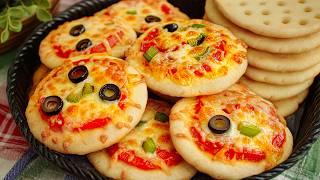 No-Oven Mini Pizza   همه عاشق این پیتزای تابه ای افطار شدند! مخصوصاً سسش