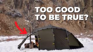 Testing a $760 Hot Tent Made for EXTREME Wind in Snow