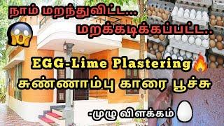 பழமையான சுண்ணாம்பு காரை பூச்சு | 𝑬𝒈𝒈 𝑳𝒊𝒎𝒆 𝑷𝒍𝒂𝒔𝒕𝒆𝒓𝒊𝒏𝒈 - Our Traditional Construction  | Civil XPress