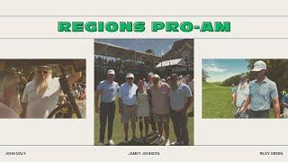 Jamey Johnson, Riley Green, and John Daly pair up for the Regions Celebrity Golf Tournament.