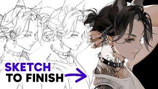 Sketch to Render! ️ Full Digital Drawing Process [Clip Studio Speedpaint]