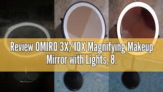 Review OMIRO 3X/10X Magnifying Makeup Mirror with Lights, 8.5 Inches Double Sided Swivel-Free Vanity