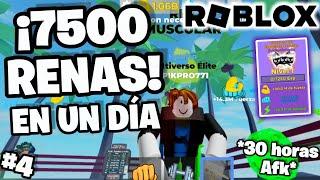 ¡Hice 7500 RENAS en un DÍA! MUSCLE LEGENDS | ROBLOX