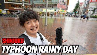 Shinkansen was Canceled! Typhoon Rainy Day in Empty Shinjuku, Introducing My Favorite Sweets Ep.513