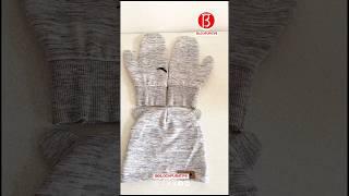 The child's worn sweatshirt Don't throw gloves making tutorial