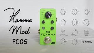 Flamma Innovation FC05 Mod | FULL pedal demo + cats! | 11 great modulation tones at a PRICE TO AMAZE