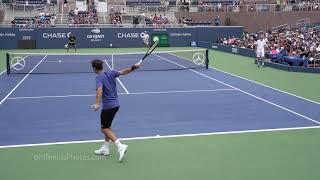 Roger Federer v Two Guys, 2018 US Open practice, 4K