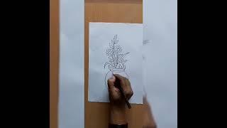 Chikku art Creations/ pencil shading/Flower vase.