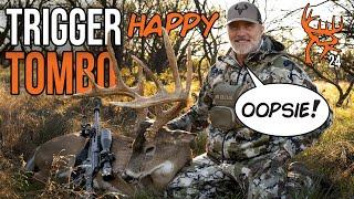 TRIGGER HAPPY TOMBO - a GIANT comes in WAY too EARLY!!!