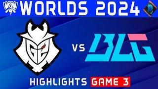 G2 vs BLG Highlights Game 3 | Worlds Swiss Stage 2024 | G2 Esports vs Bilibili Gaming by Onivia