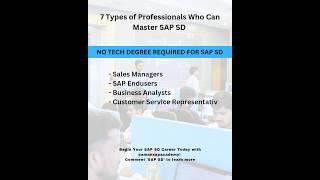 7 Types of Professionals Who Can Master SAP SD#sap #sapsd #master #nonit