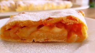 Ну очень вкусный яблочный рулет за копейки!Без сахара и сливочного масла!#выпечка