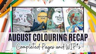 AUGUST 2024 Colouring Recap: Completed Pages & WIPS