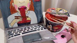 [paperdiy] Paper mini vlog! Making Paper Laptop 종이 브이로그! 종이 노트북 만들기 asmr