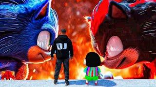 GTA V  SONIC VS SHADOW FIGHT VIDEO SHIN-CHAN FRANKLY....