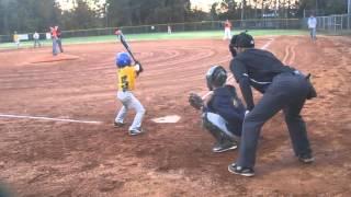 Alex (8yr) playing 14u baseball with big brother's team