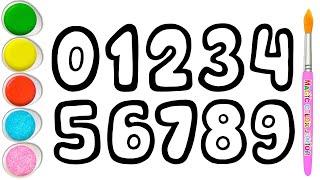 ( Numbers ) Drawing And Coloring Counting Numbers 0-9