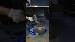 Truck stuck wheel hub lock nut removal