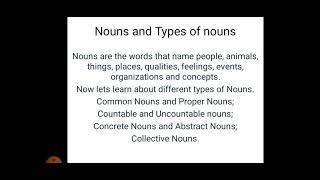 Types of Nouns for Primary classes. Common  and Proper Nouns,Abstract and Concrete Nouns.