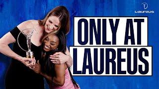 The 'froggy’ and Taylor Swift too! | Simone Biles & Missy Franklin | Only at Laureus