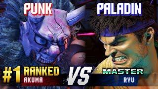 SF6 ▰ PUNK (#1 Ranked Akuma) vs PALADIN (Ryu) ▰ High Level Gameplay