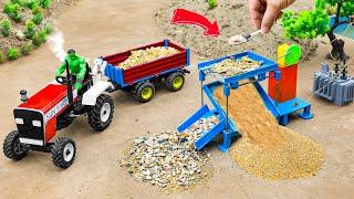 DIY tractor making mini Sand screening machine | Best idea mini contruction machine​