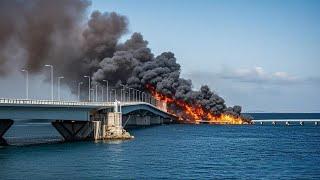 1 minutes ago! Crimean Bridge destroyed by Ukrainian F-16 airstrike!