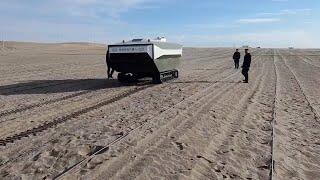 Robot aids desert cultivation of apocynum in Xinjiang